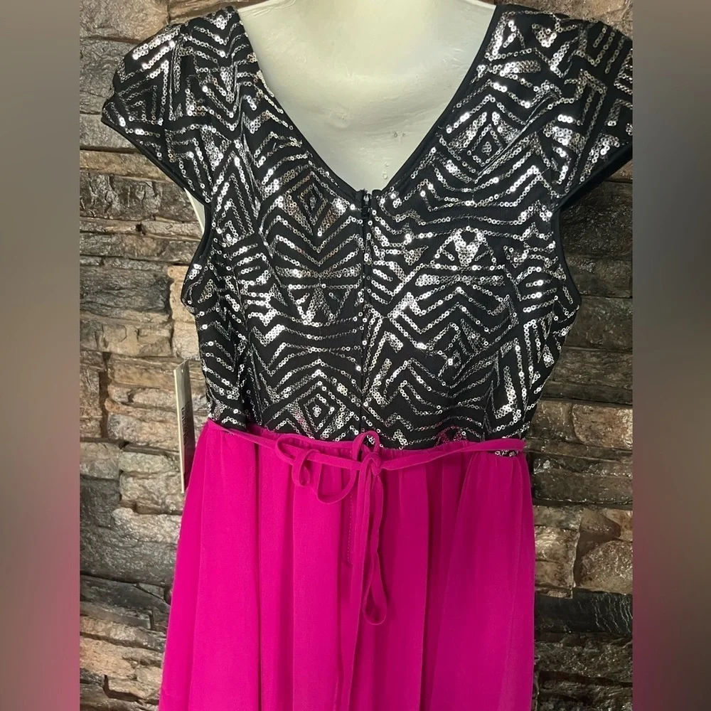 Elegant Pink and Black Kids Dress